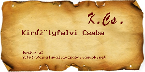 Királyfalvi Csaba névjegykártya