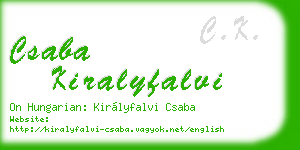 csaba kiralyfalvi business card